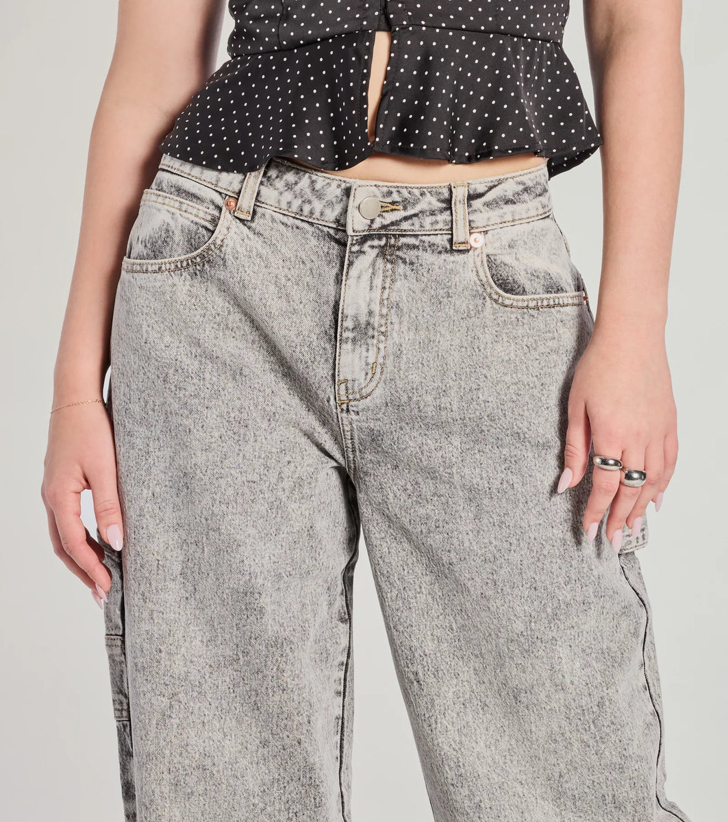 Teresa Wide Leg Jeans In Leopard Print Denim With 1 1/2