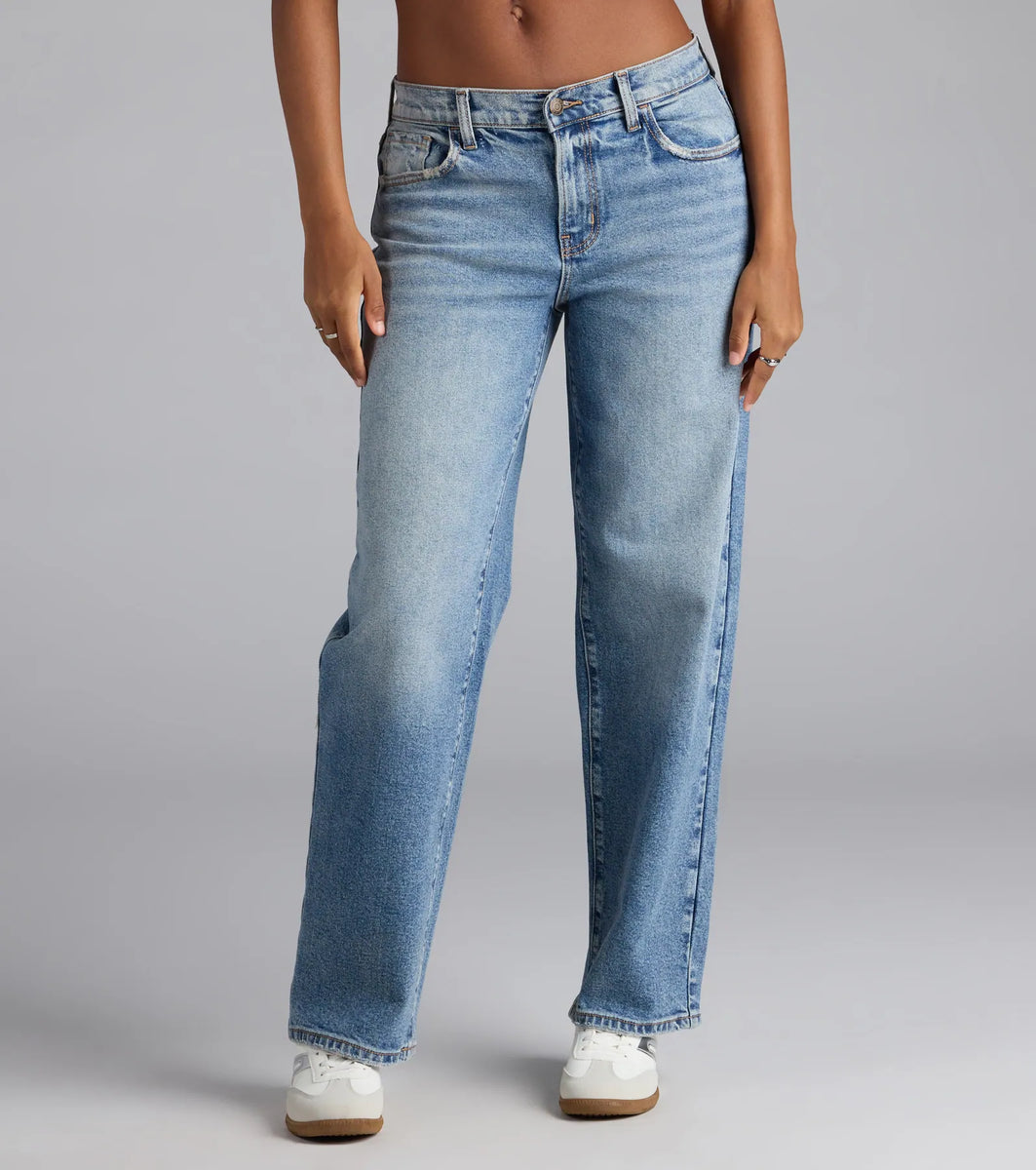 It's Giving Trends Mid-Rise Straight Leg Denim Jeans | Windsor It's Giving Trends Mid-Rise Straight Leg Denim Jeans | Windsor