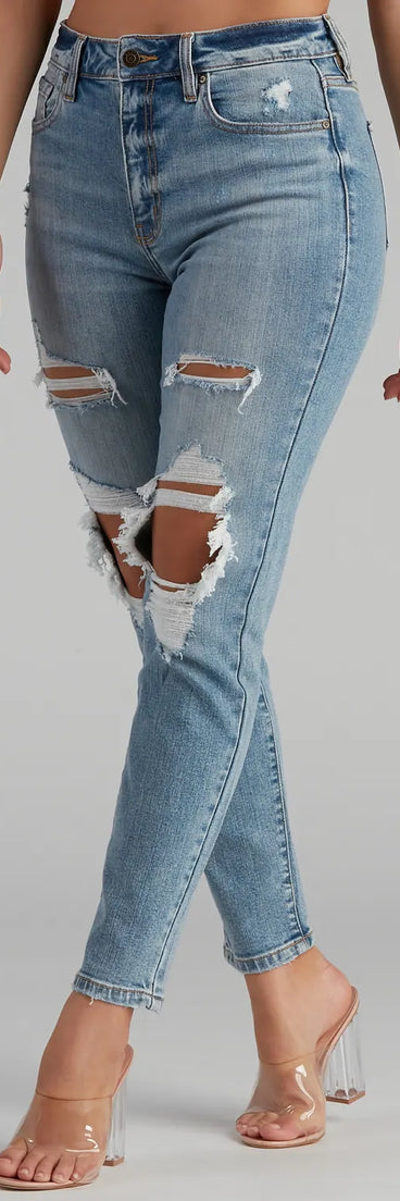 Tobi Super High Waist Mom Jeans