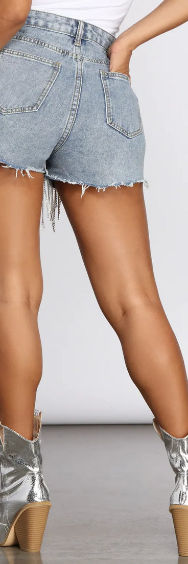 Gone Country Rhinestone Fringe Shorts