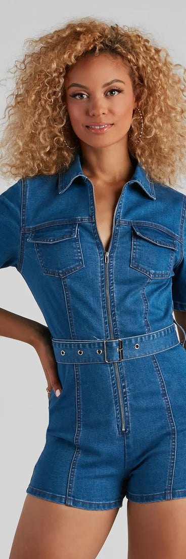 Jean Spirit Utility Denim Romper