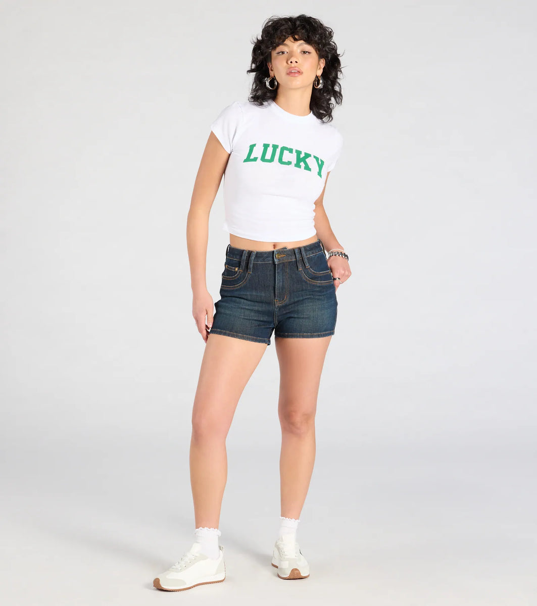 High Rise Denim Shorts
