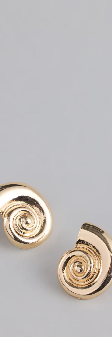 Seaside Beauty Concho Shell Stud Earrings