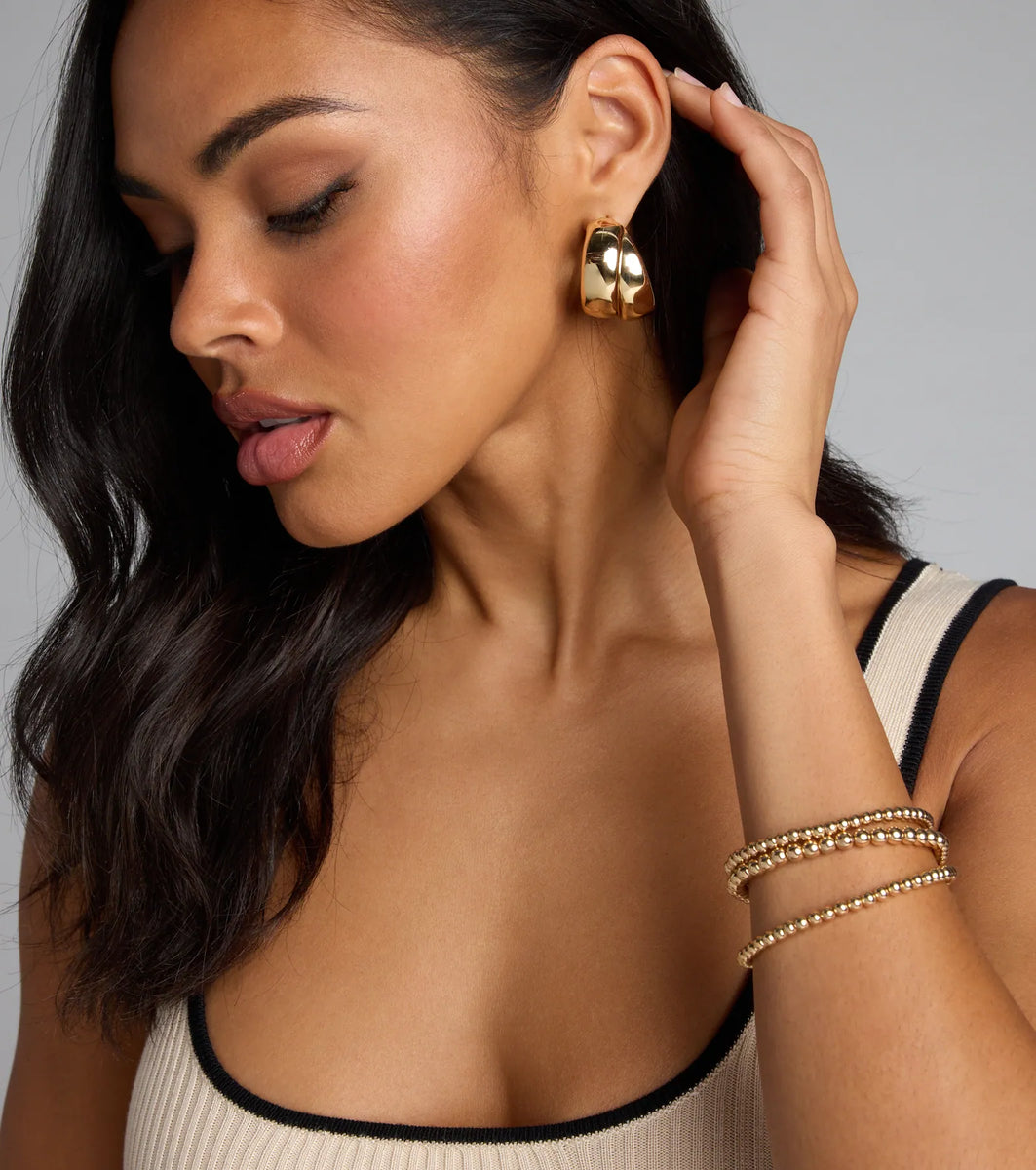 Twice The Shine Double Hoop Earrings | Windsor