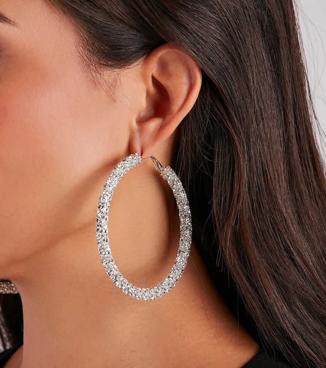 Statement Rhinestone Hoop Earrings | Windsor