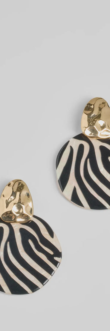 Wild Thing Zebra Print Statement Earrings