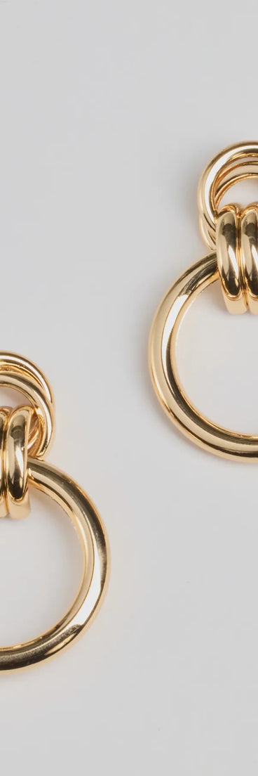 Platinum Status Door Knocker Hoop Earrings