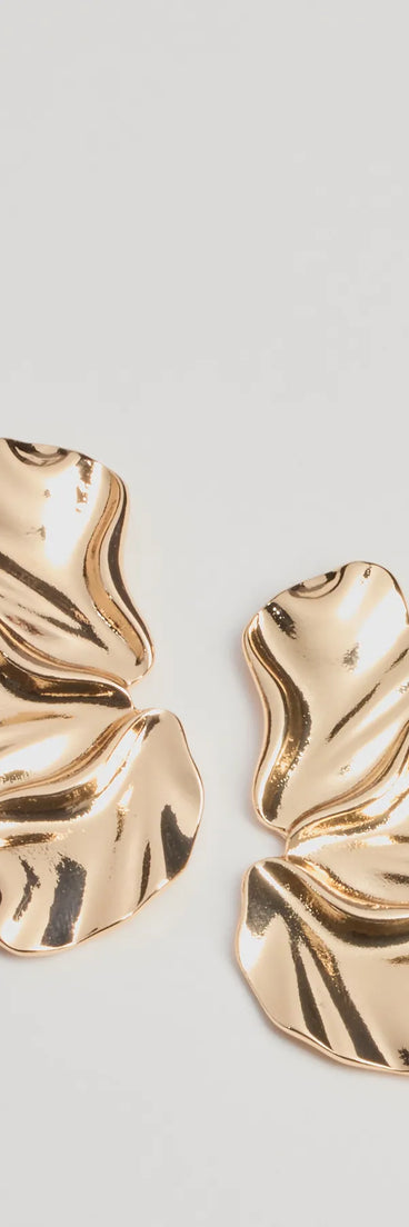 Amp It Up Hammered Metal Petal Earrings
