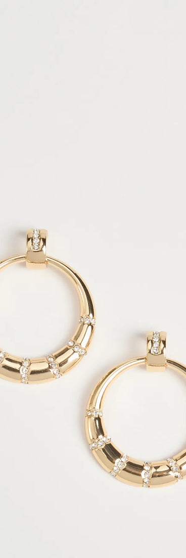 Sleek Glam Rhinestone Hoop Earrings