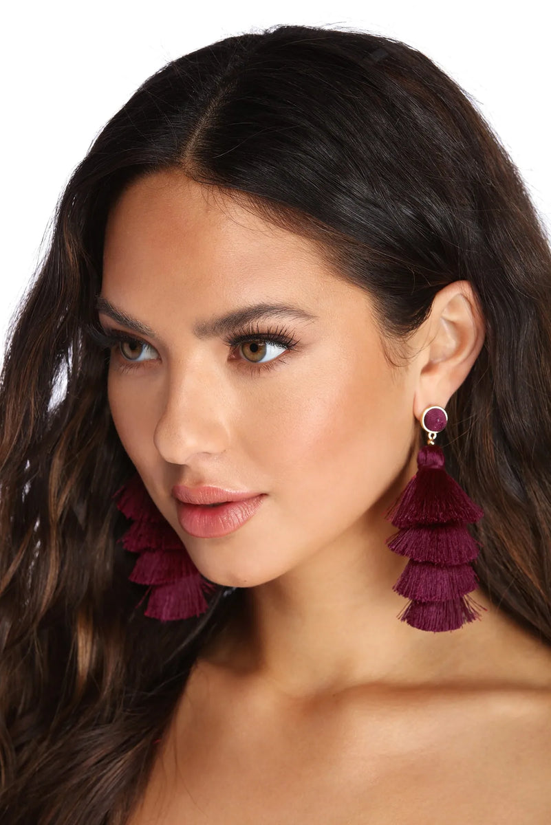 Totally Tiered Tassel Earrings Windsor