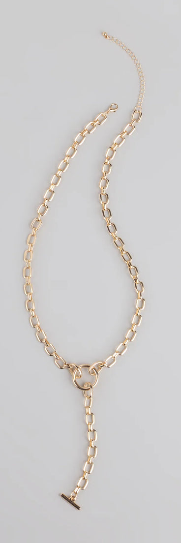 Major Statement Chain Lariat Necklace