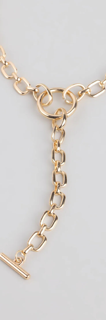 Major Statement Chain Lariat Necklace