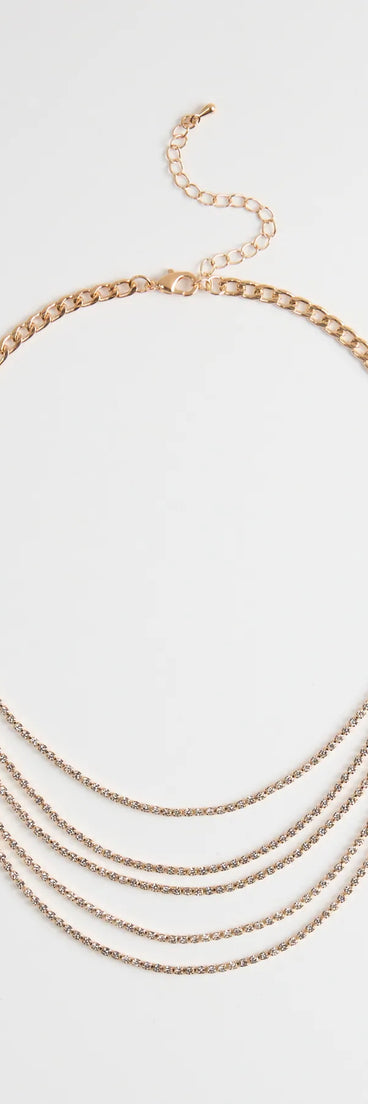 Perfect Girl Layered Rhinestone Necklace