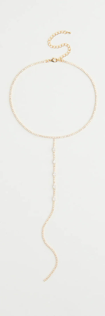 Glam Allure Cubic Zirconia Long Lariat Necklace