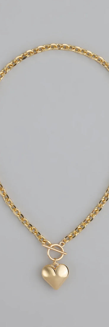 So Adorable Heart Charm Chain Necklace