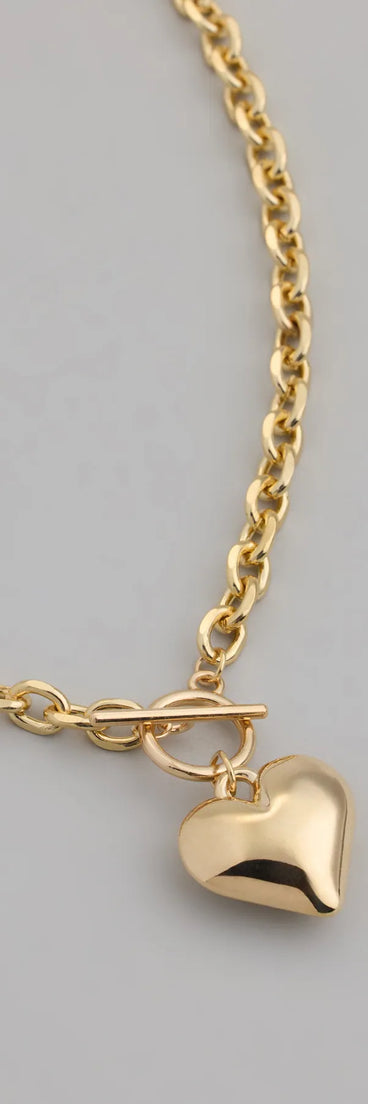 So Adorable Heart Charm Chain Necklace