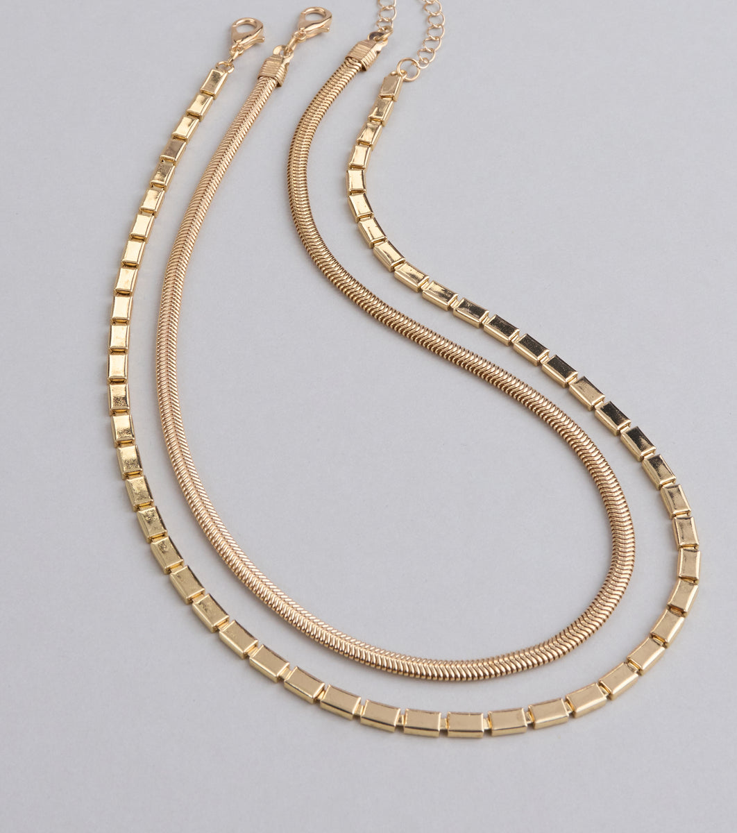 VIP【送料関税込】MONIES TENEO NECKLACE Double The Drama Layered Chain Necklace | Windsor