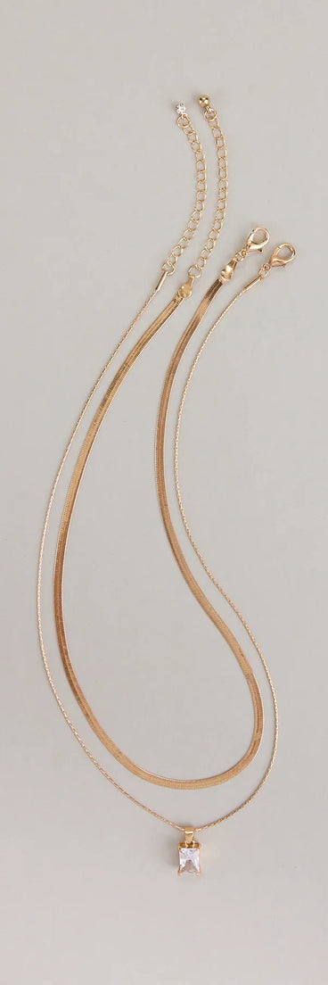 Glow Moment Layered Rhinestone Necklace