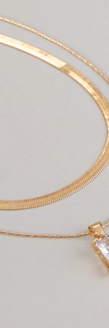 Glow Moment Layered Rhinestone Necklace