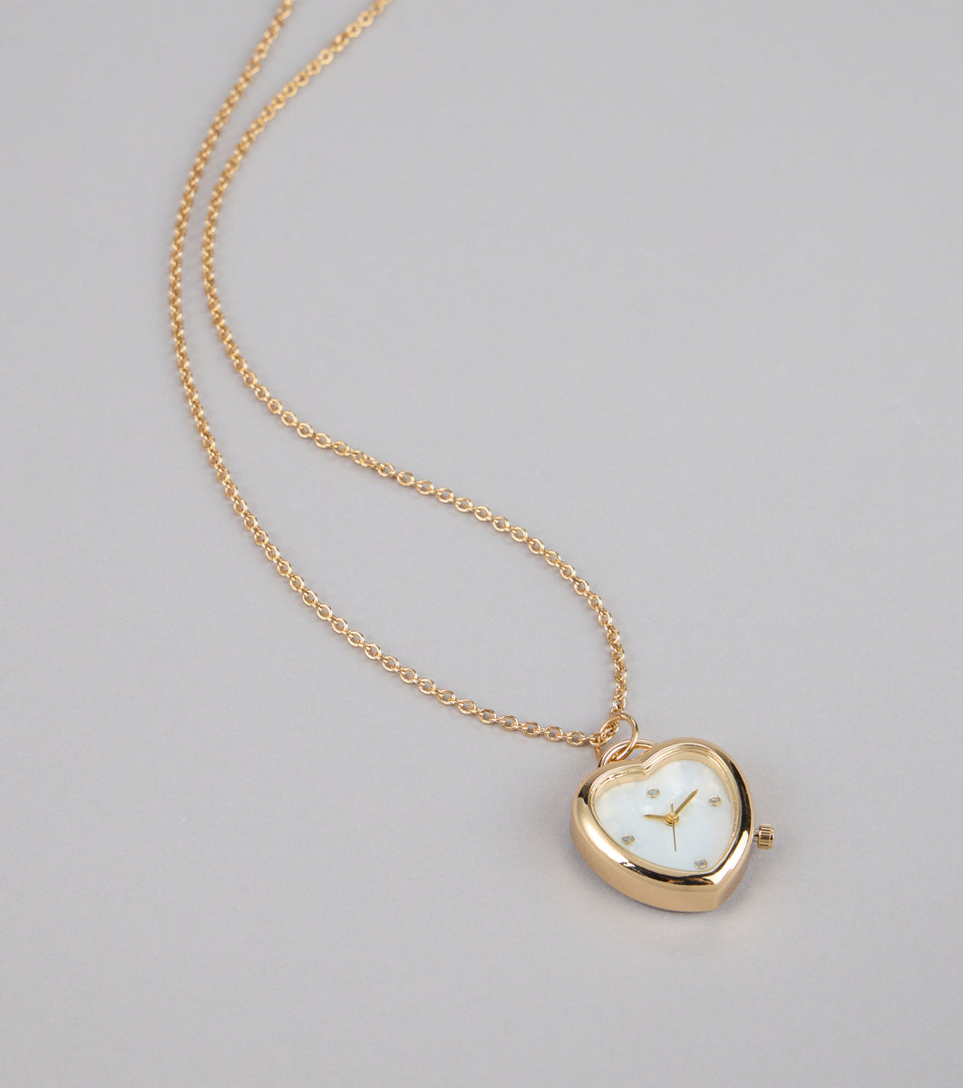 【9/15までタイムセール】HYSFORM TIMEPIECE NECKLACE Time After Time Heart Watch Necklace | Windsor