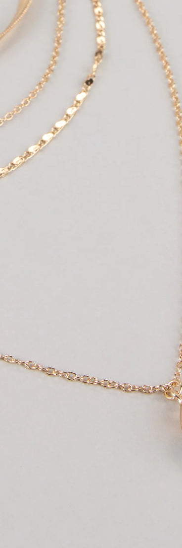Layered Up Pearl Charm Chain Necklace