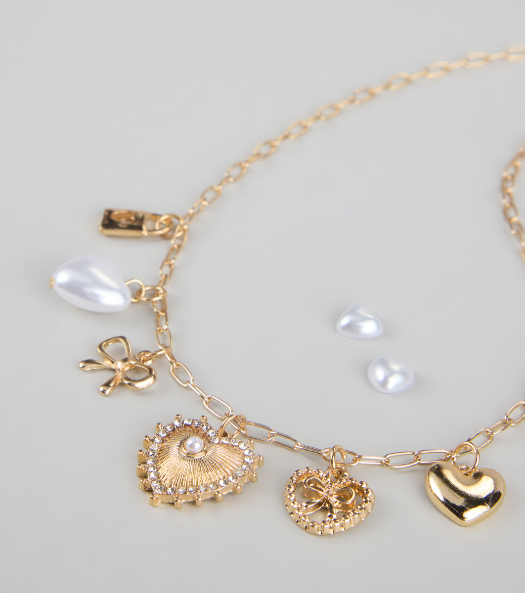 Sweet on You Charm Necklace And Heart Studs | Windsor