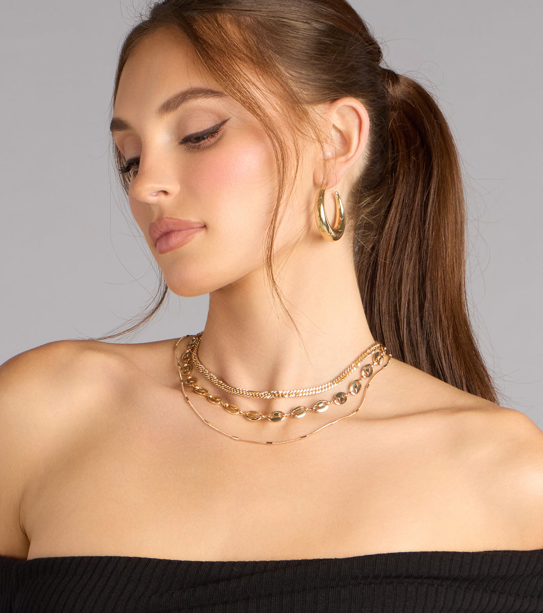 Link Up Layered Necklace | Windsor