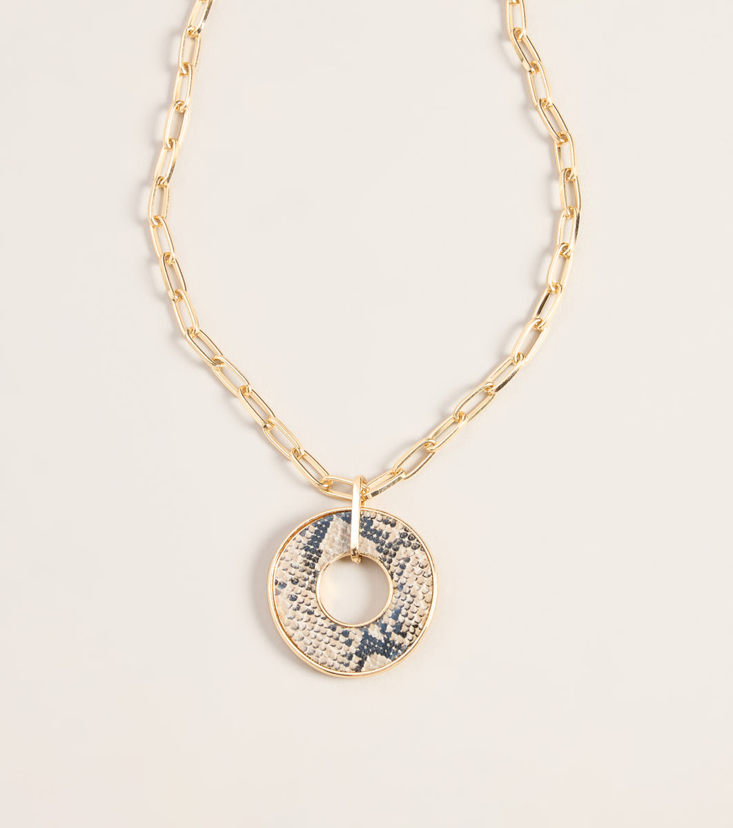Wild Side Snake Print Pendant Necklace | Windsor