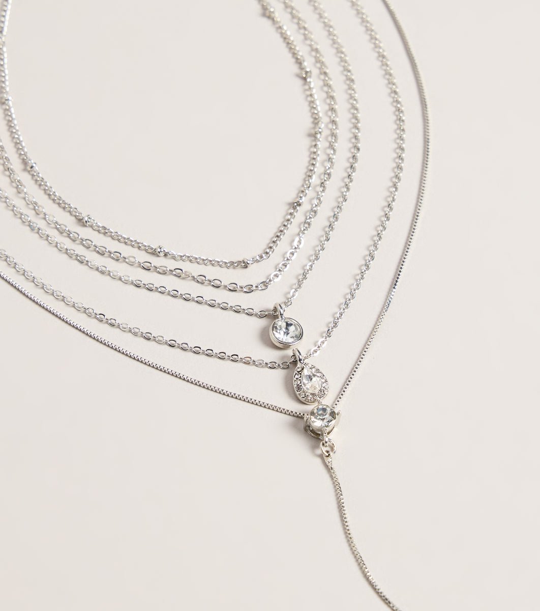 order Y♡  4way All In Layers Rhinestone Lariat Necklace Set | Windsor