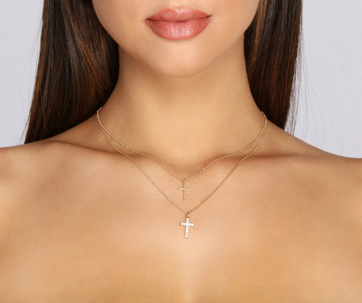 アクセサリー 2way drop chain necklace 14K Gold Double Chain Drop Choker Necklace, LLGC-010