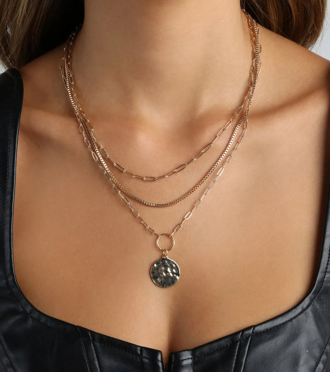 Charmed By You Layered Chain Necklace | Windsor