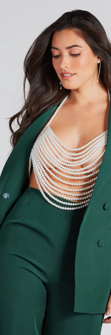 String Me Up In Pearls Halter Necklace