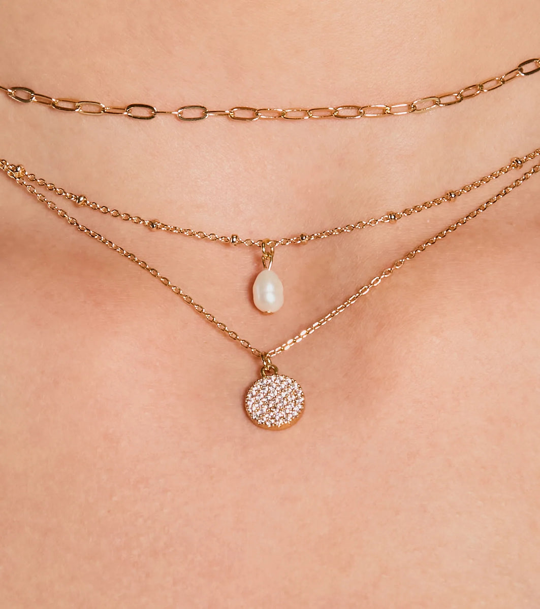 Moment To Shine Layered Faux Pearl Necklace | Windsor