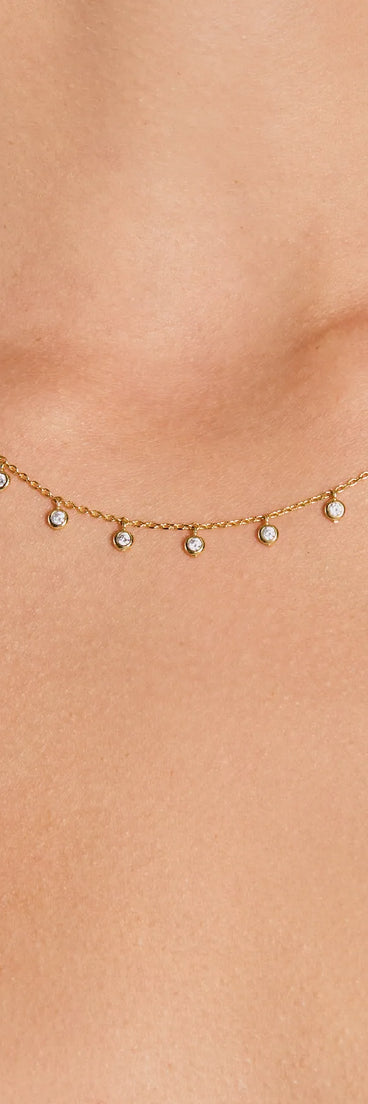 Dainty Little Rhinestone Charms Necklace