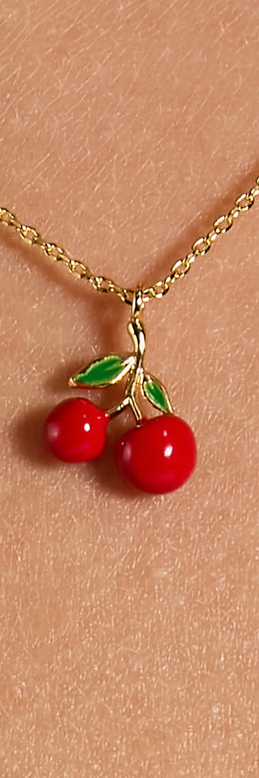 Sweet Cherry Charm Necklace
