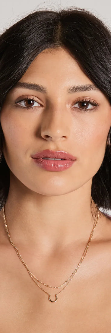 Lucky Chic Horseshoe Charm Layered Necklace