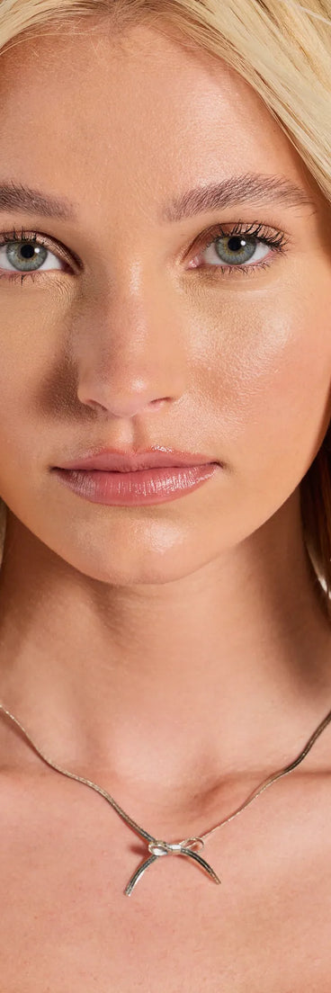 Just As Sweet Dainty Bow Choker Necklace