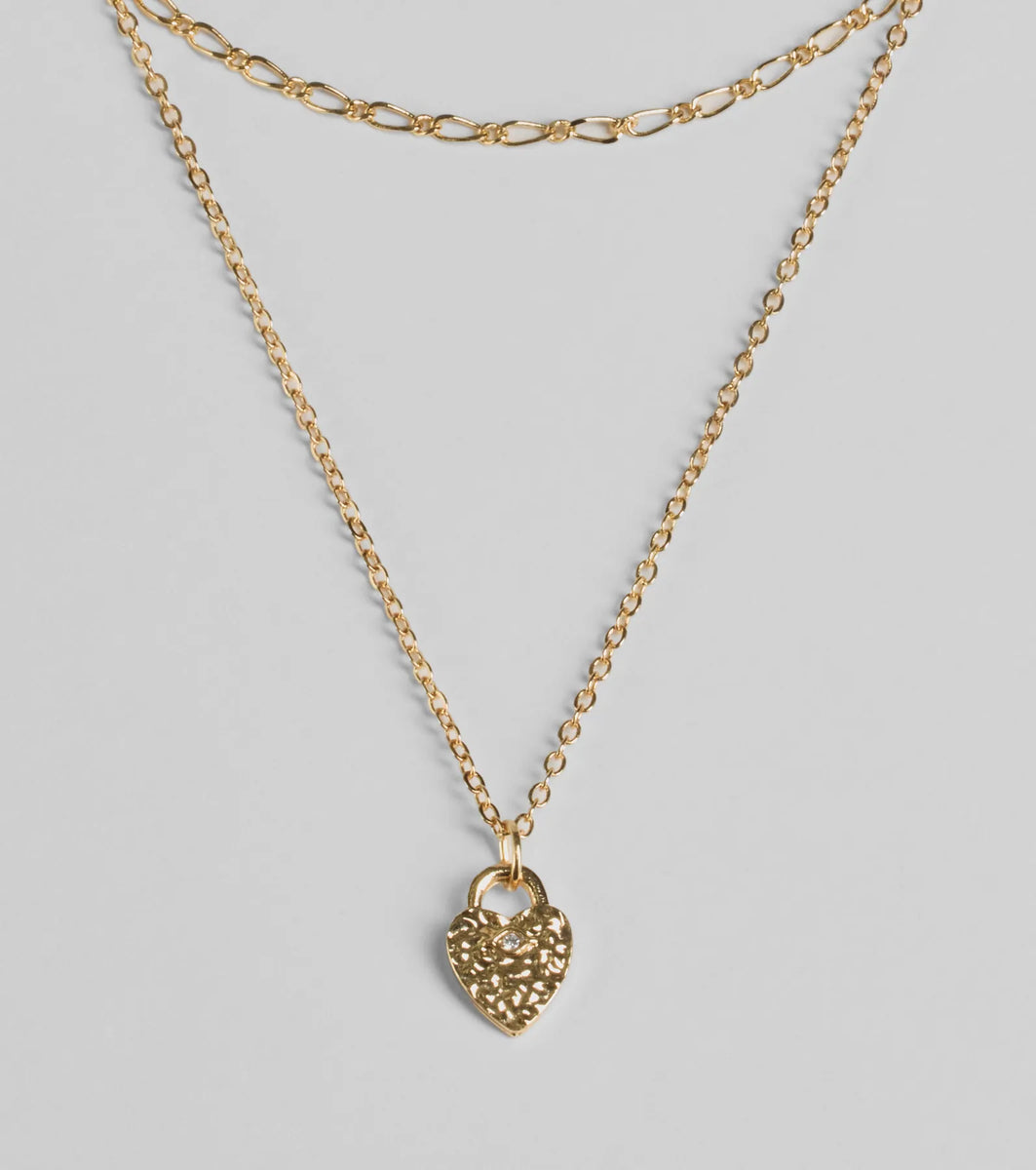 Key To My Heart Locket Layered Chain Necklace Set | Windsor