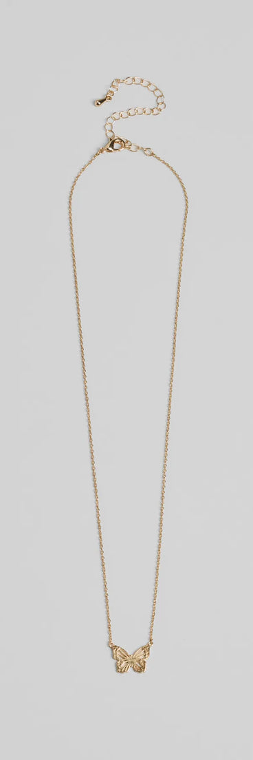 Social Butterfly Charm Necklace