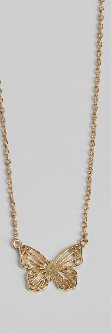 Social Butterfly Charm Necklace