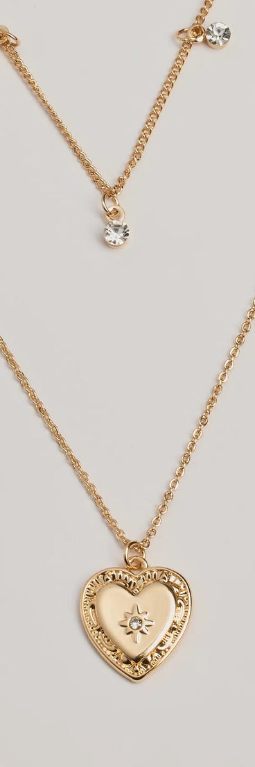 Fall In Love Heart Pendant Layered Necklace