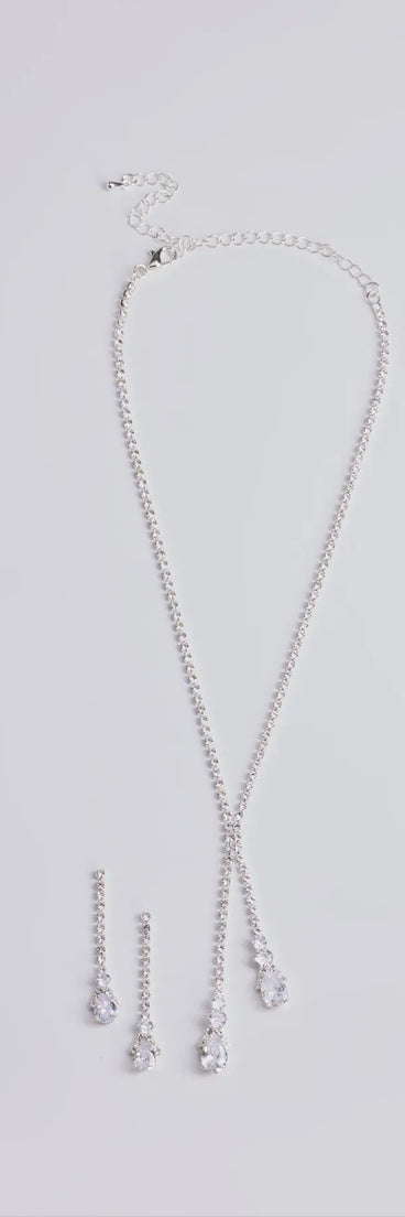 Endless Luxe Rhinestone Lariat Necklace Set
