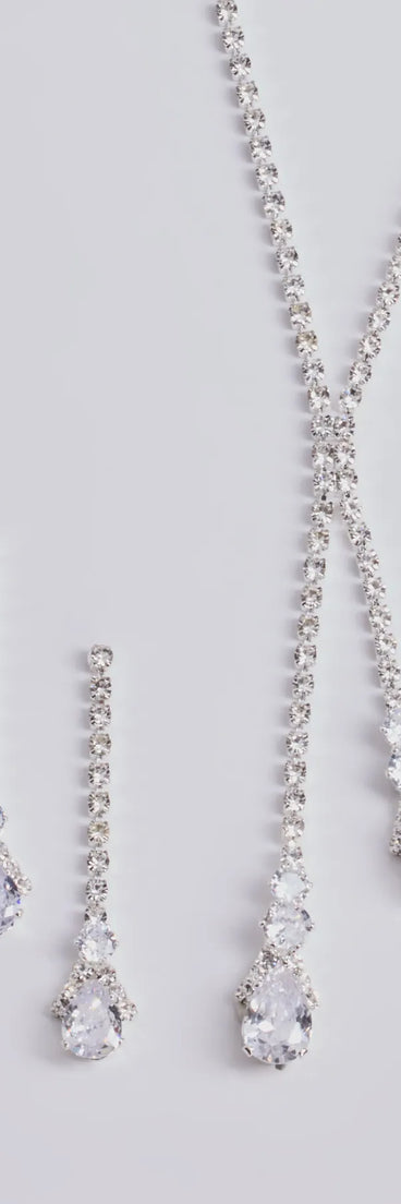 Endless Luxe Rhinestone Lariat Necklace Set