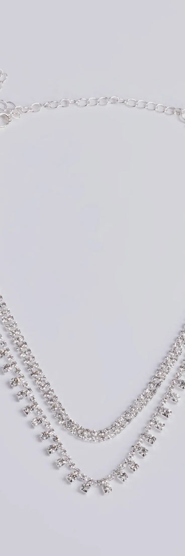 Glam Factor Layered Rhinestone Choker Necklace