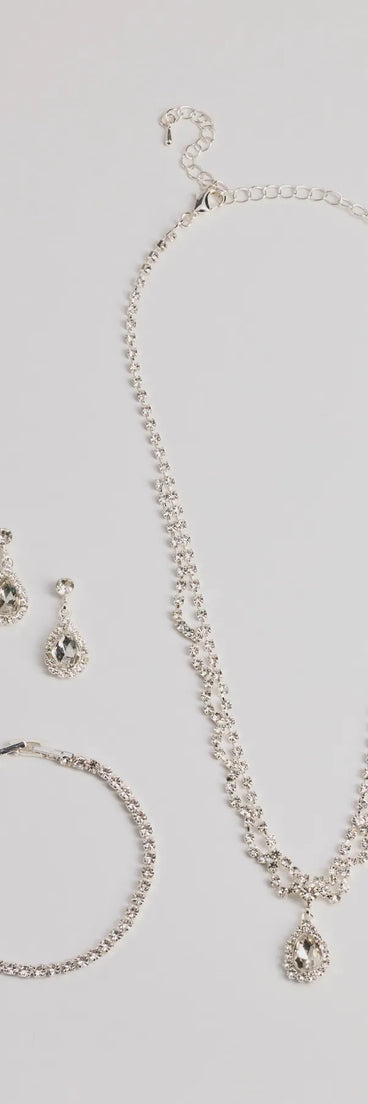 Exquisite Glam Rhinestone Jewelry Set