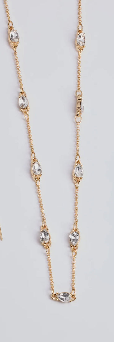 Delicate Ice Rhinestone Necklace And Earrings Set