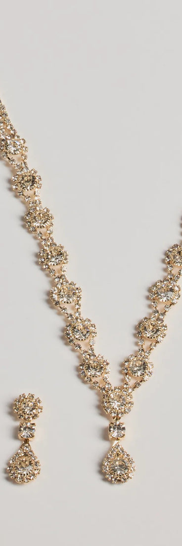 Time To Glow Rhinestone Necklace Set