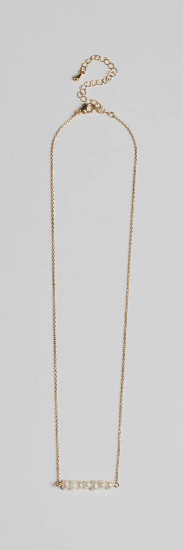 Pretty Faux Pearl Bar Necklace