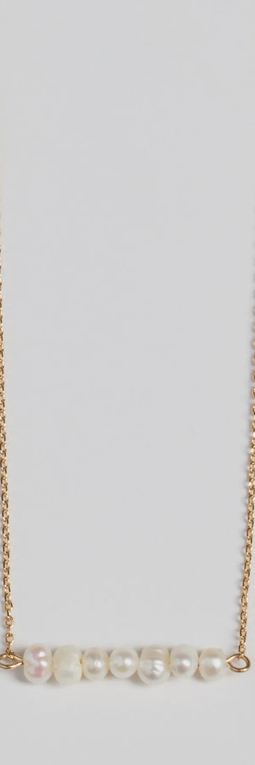 Pretty Faux Pearl Bar Necklace