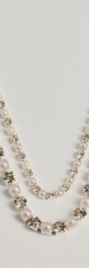 Shimmering Treasure Rhinestone And Pearl Choker